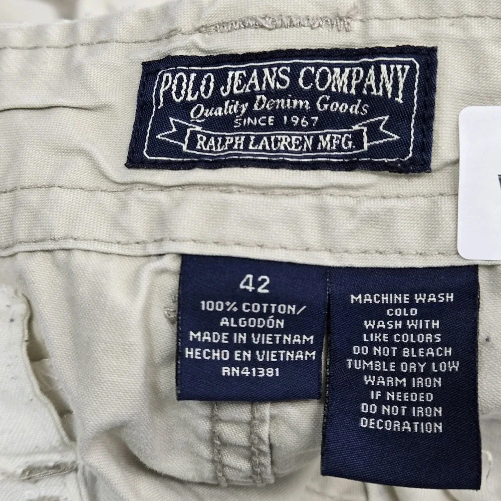 Polo Jeans Company Ralph Lauren Men Shorts 42 Beige Cargo 11